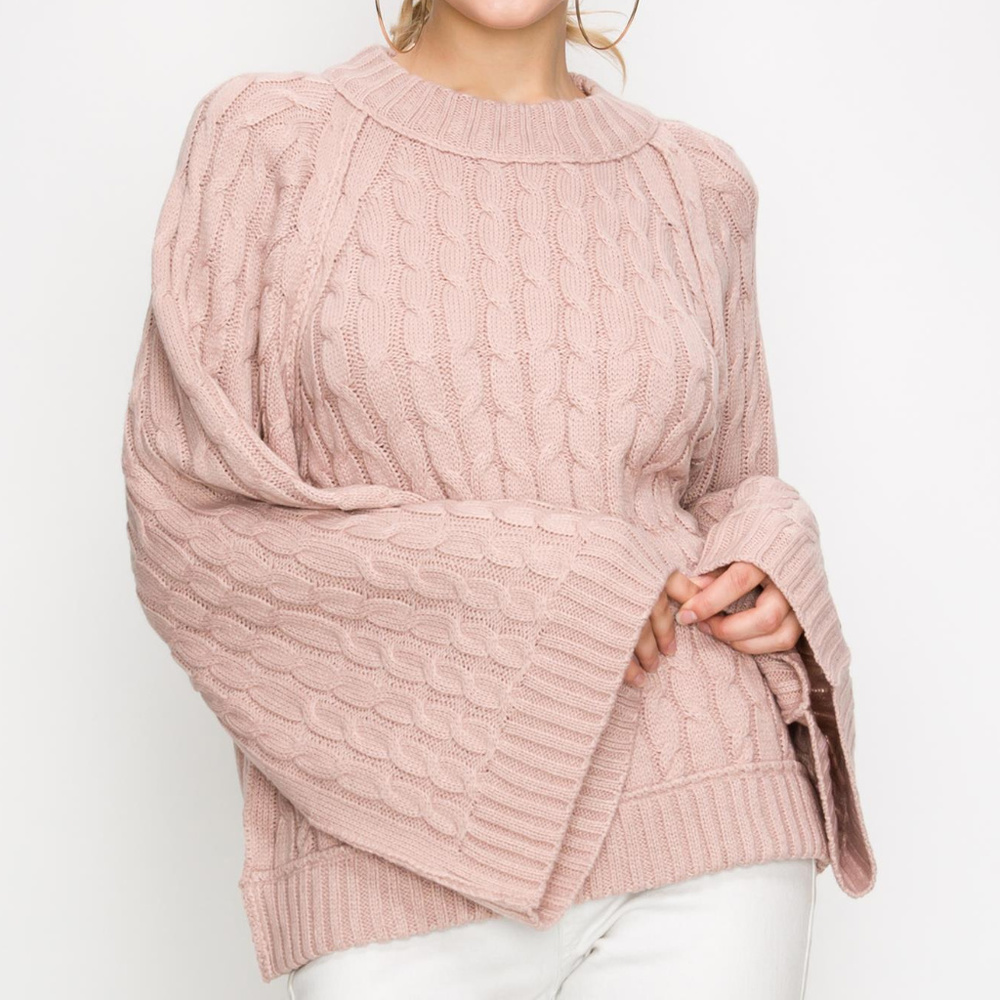 SWEATER PINK KNIT SWEATER - Picture 2 of 5